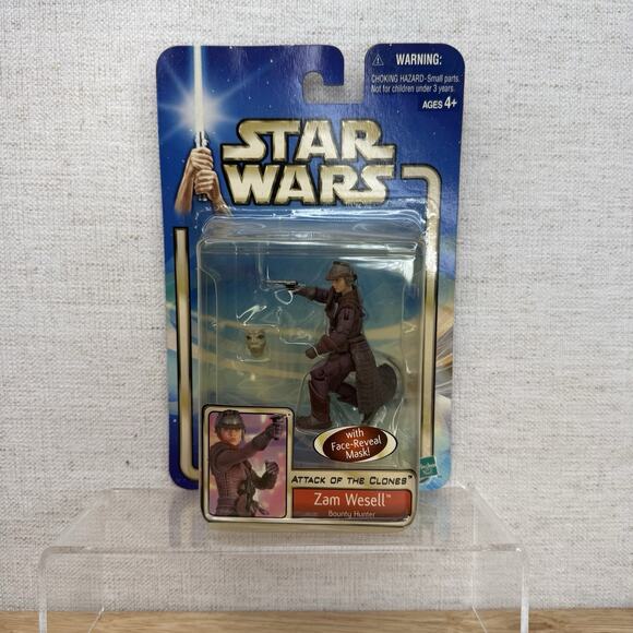 Hasbro Other - Star Wars Attack of the Clones Zam Wesell #18 Bounty Hunter New Hasbro 2002